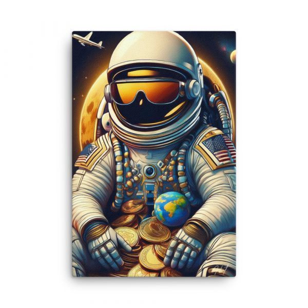 Cool Astronaut Money 001 Huge 24x36 Canvas