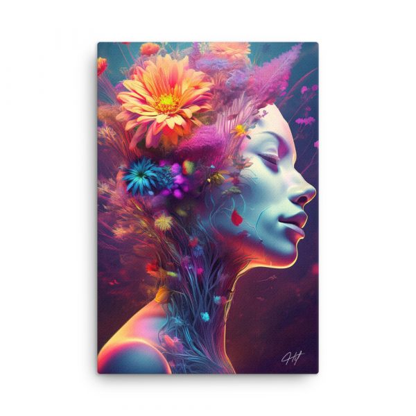 Floral Head Art 001 Huge 24x36 Canvas