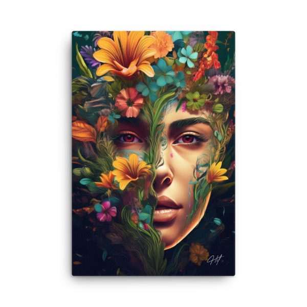 Floral Head Art 004 Huge 24x36 Canvas
