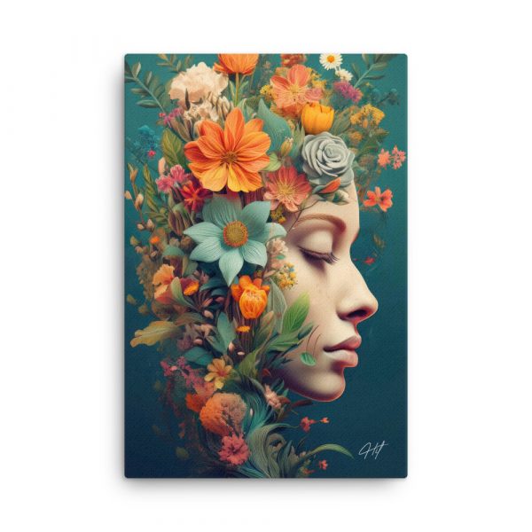 Floral Head Art 005 Huge 24x36 Canvas