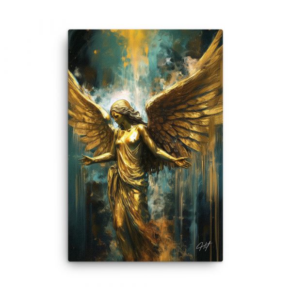 Gold Angel Statue 005 Huge 24x36 Canvas