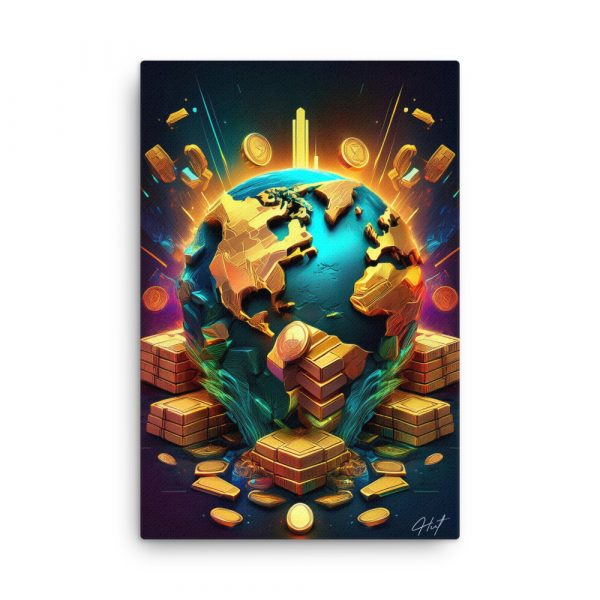 Money World 001 Huge 24x36 Canvas