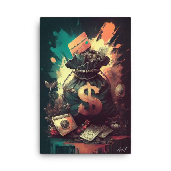 Money Hustle Splatter 001 Huge 24x36 Canvas