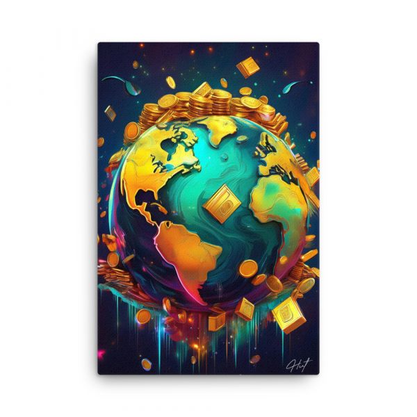 Money World 002 Huge 24x36 Canvas