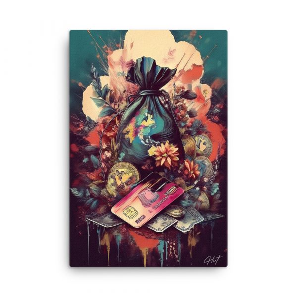 Money Hustle Splatter 002 Huge 24x36 Canvas