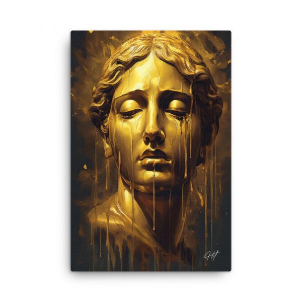 Gold Statue Drip 003 Huge 24x36 Canvas