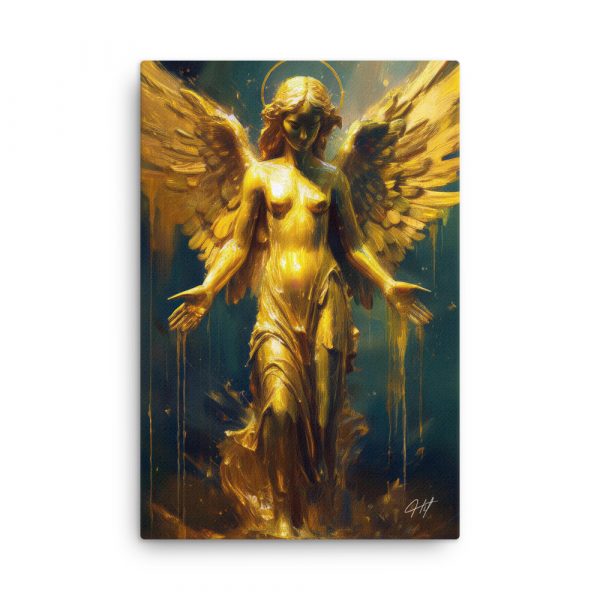 Gold Angel Statue 001 Huge 24x36 Canvas