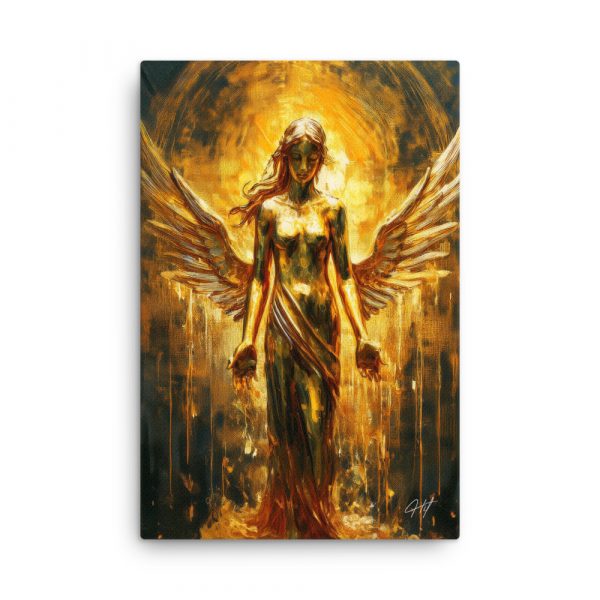 Gold Angel Statue 002 Huge 24x36 Canvas