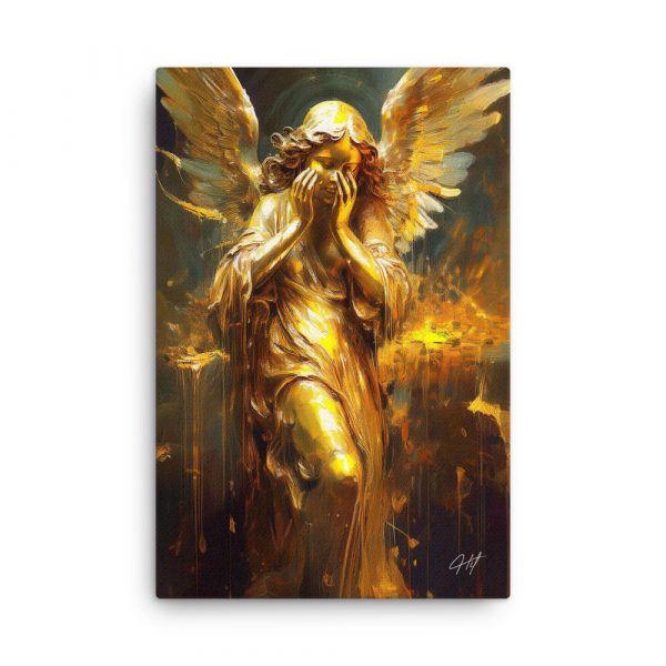 Gold Angel Statue 003 Huge 24x36 Canvas
